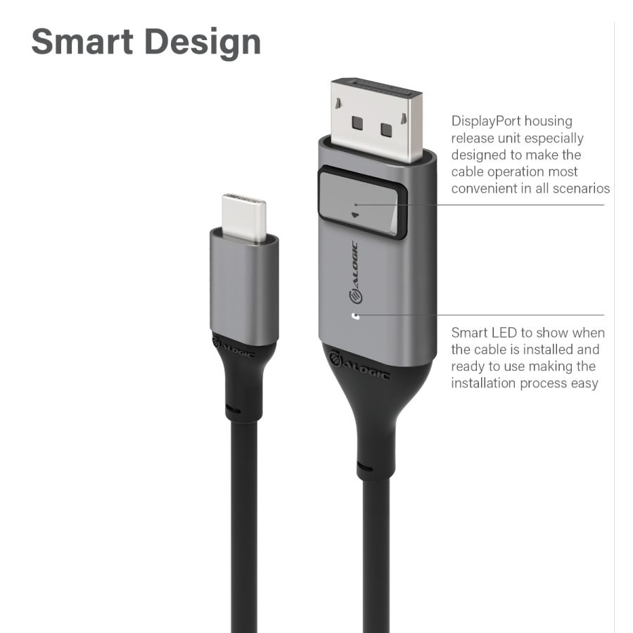 USB-C (Male) to DisplayPort (Male) Cable - Ultra Series - 4K 60Hz -Space Grey
