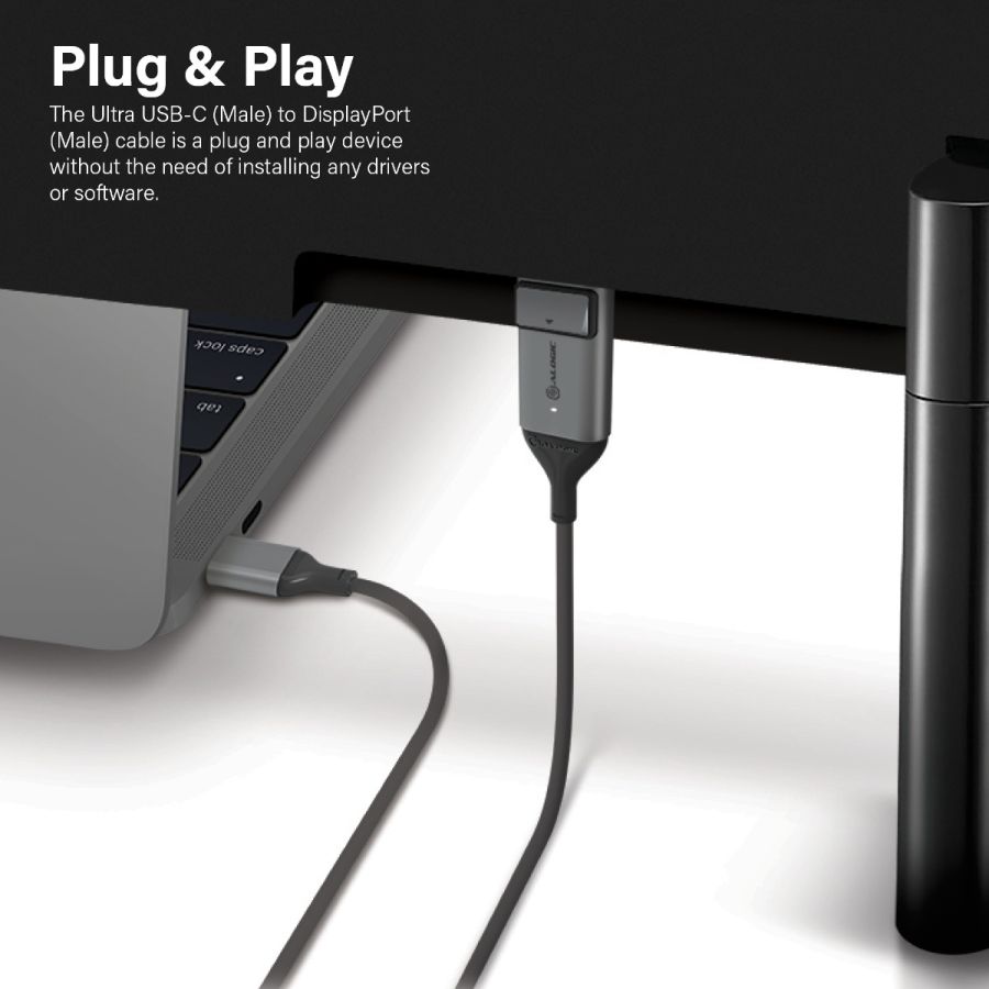 USB-C (Male) to DisplayPort (Male) Cable - Ultra Series - 4K 60Hz -Space Grey