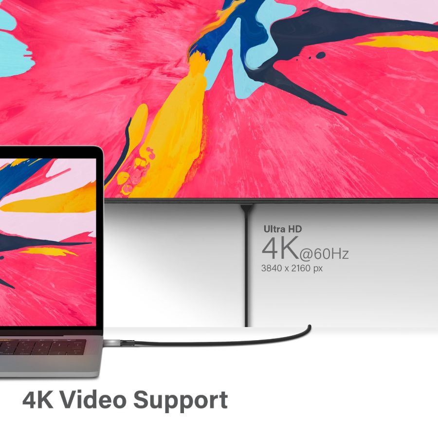 USB-C (Male) to DisplayPort (Male) Cable - Ultra Series - 4K 60Hz -Space Grey