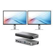 Clarity Max 32" UHD 4K Monitor with USB-C Power Delivery (Pack of 2) + DX2 Dual 4K Display Universal Docking Station _ with 65W Power Delivery