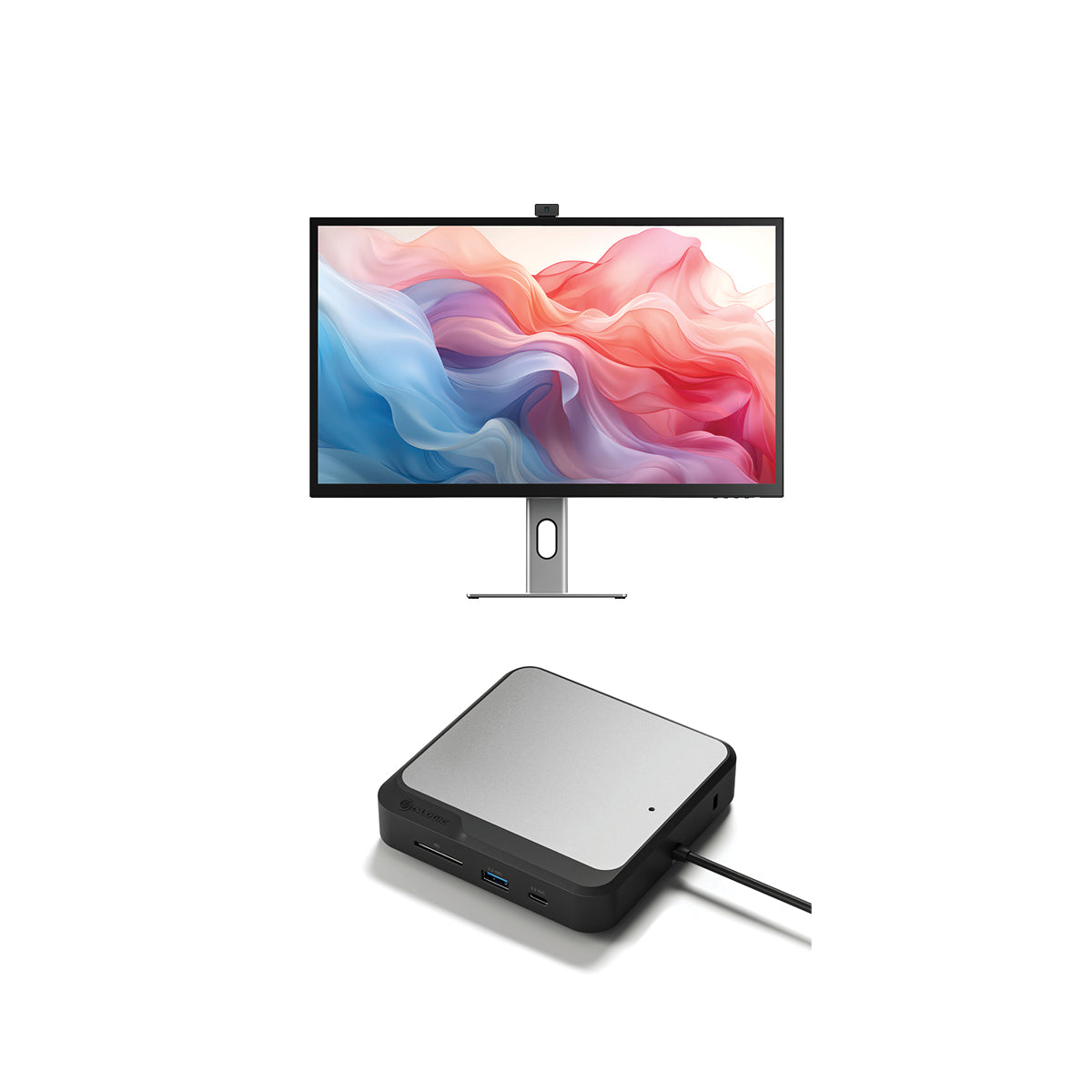 Clarity Max Touch 32" UHD 4K Monitor with USB-C Power Delivery, Webcam and Touch Screen + Dual 4K Universal Docking Station Ð DisplayPort Edition