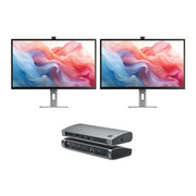 Clarity Max Touch 32" UHD 4K Monitor with USB-C Power Delivery, Webcam and Touch Screen (Pack of 2) + Thunderbolt 4 BLAZE Docking Station