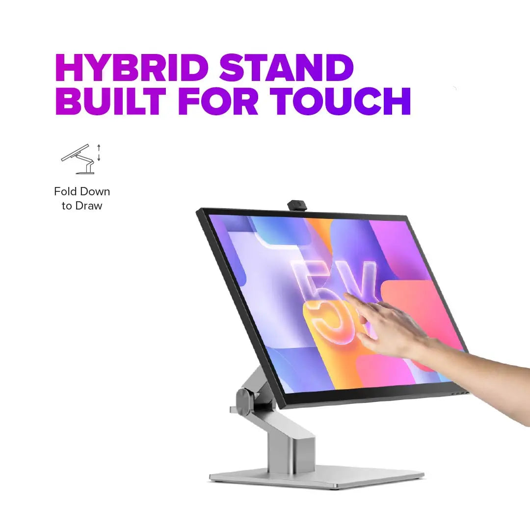 Clarity 27" 5K Touch Screen Monitor with 90W Power Delivery, 12MP Webcam and Fold Stand