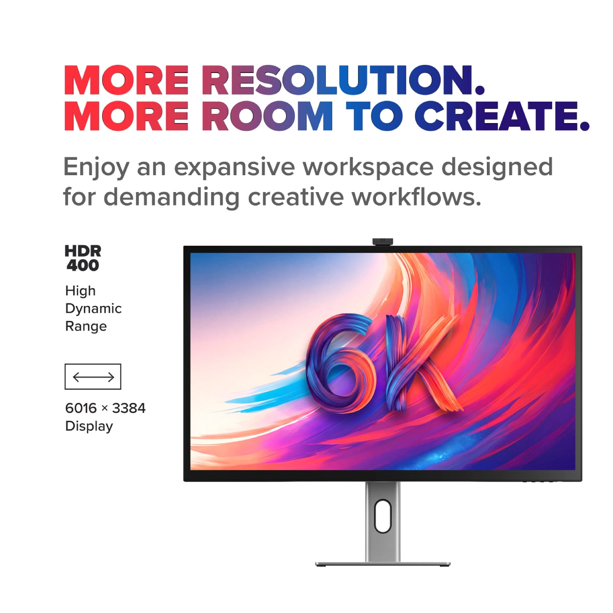 Clarity 32" Max Pro 6K Monitor with 90W Power Delivery and 12MP Webcam