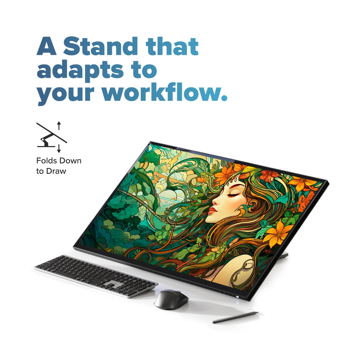 Clarity Fold Touch 32" 4K UHD Monitor with 65W Power Delivery, Webcam, Touchscreen & Fold Stand