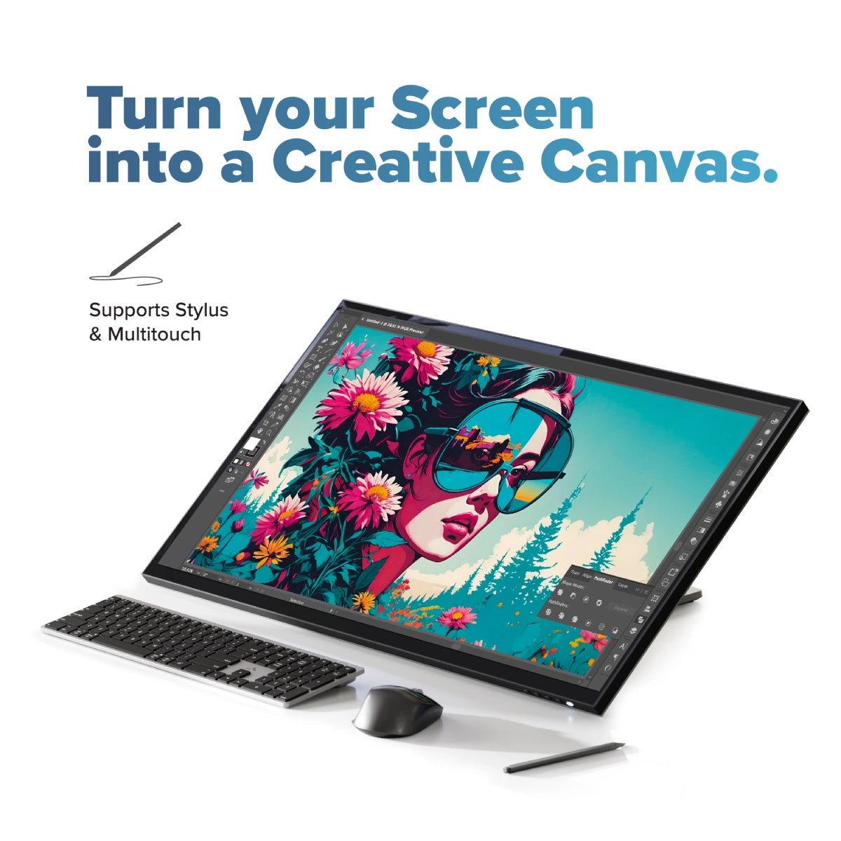 Clarity Fold Touch 32" 4K UHD Monitor with 65W Power Delivery, Webcam, Touchscreen & Fold Stand