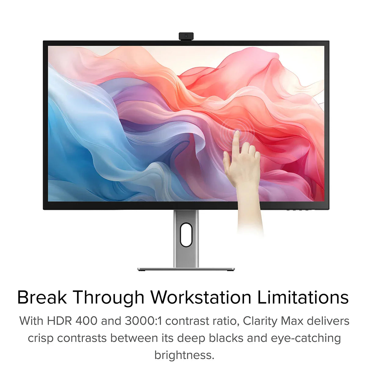 Clarity Max Touch 32" UHD 4K Monitor with USB-C Power Delivery, Webcam and Touch Screen + Dual 4K Universal Docking Station Ð DisplayPort Edition