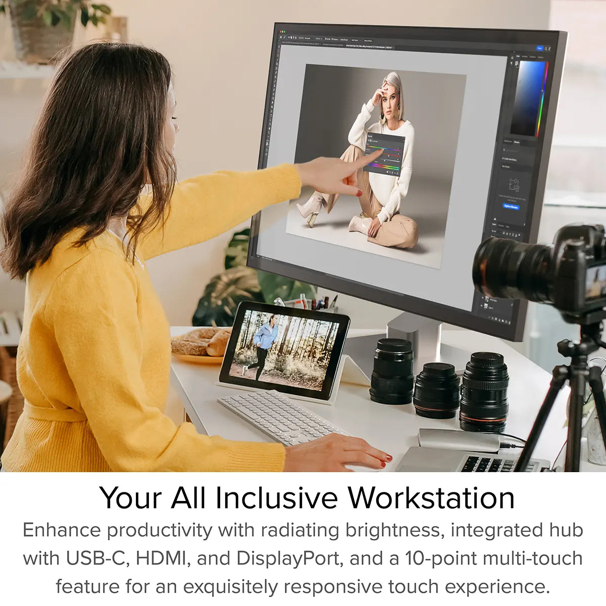 Clarity Max Touch 32" UHD 4K Monitor with USB-C Power Delivery, Webcam and Touch Screen + Thunderbolt 4 BLAZE Hub