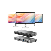 Clarity Max Pro 32" UHD 4K Monitor with USB-C Power Delivery and Webcam (Pack of 3) + DX3 Triple 4K Display Universal Docking Station _ with 100W Power Delivery