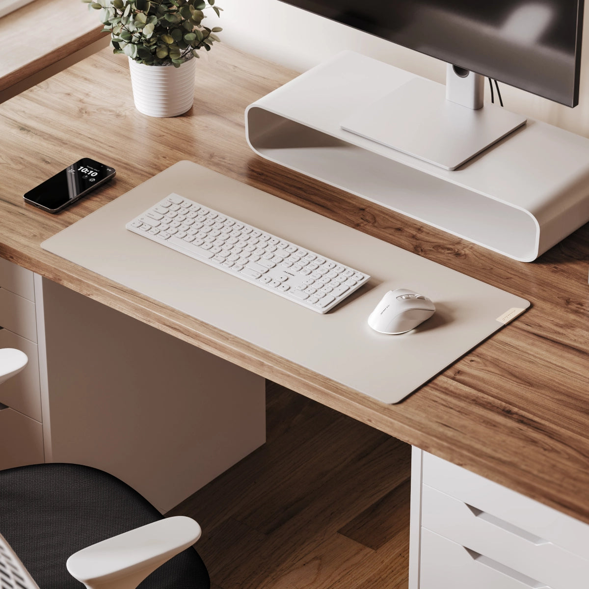 Duo Reversible Desk Mat with Premium Felt and Vegan Leather