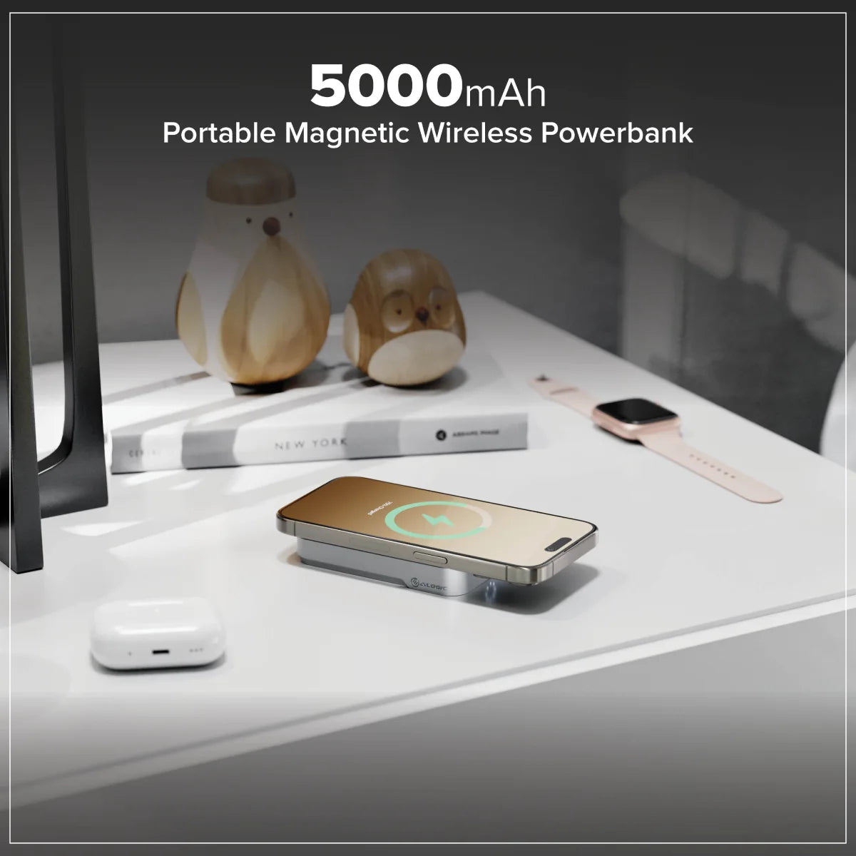 Matrix+ 3-in-1 Magnetic Charging Dock with 5000mAH Wireless Power Bank & 30W Multi Country Power Adapter